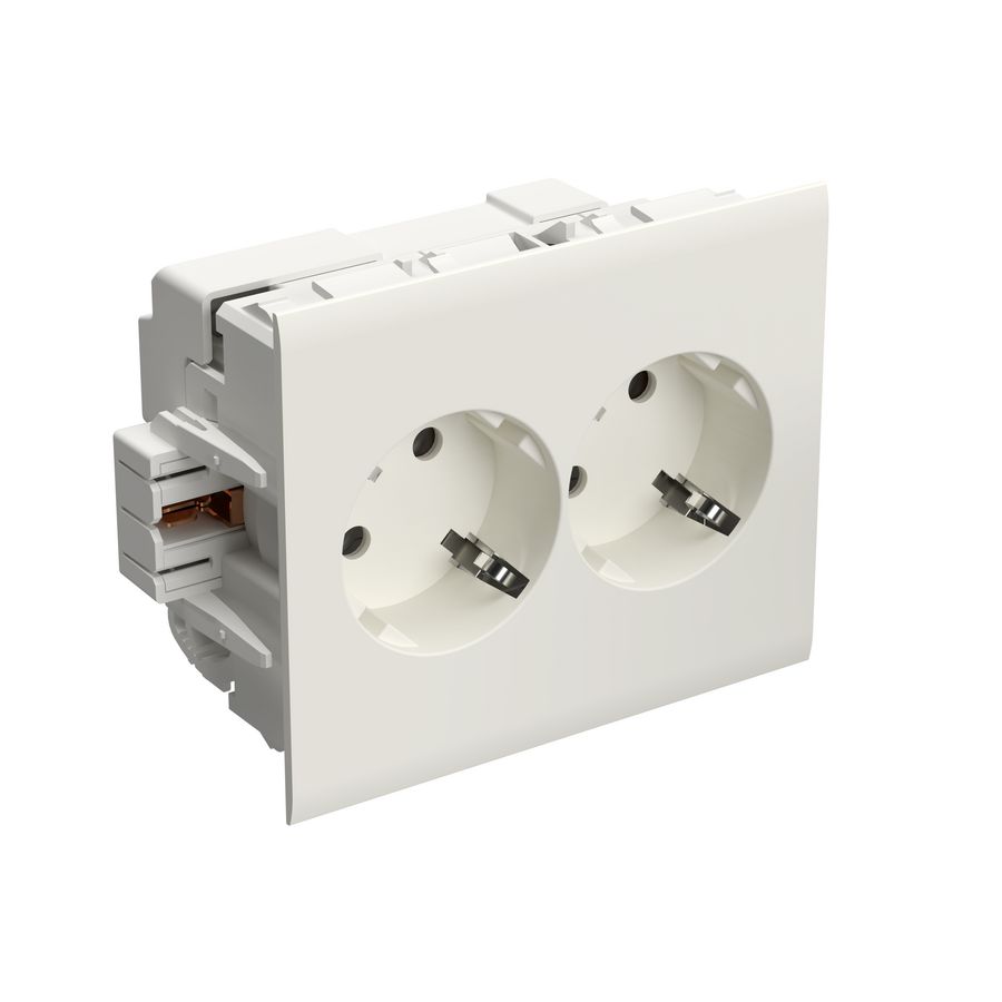 Wandcontactdoos 2-voudig basismodule SM RAL9010 VVE=10