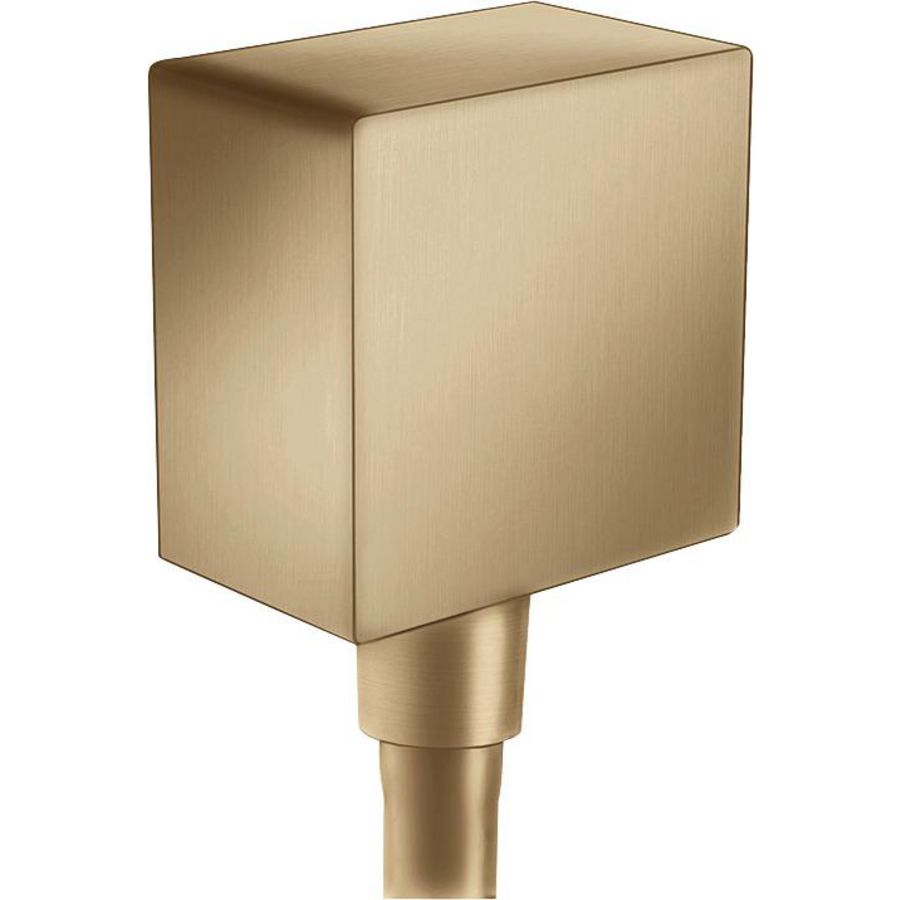Muuraansluitbocht Fixfit Square met terugslagklep 26455140 brushed bronze