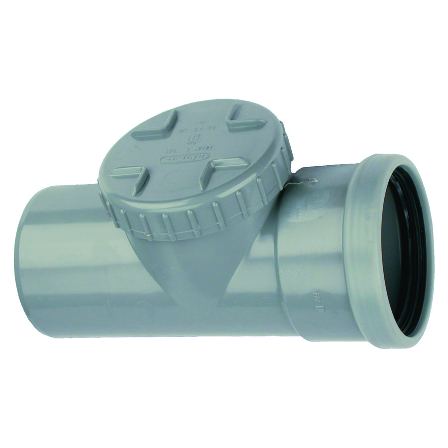 Wafix PVC manchet ontstoppingsstuk + schroefdeksel 110mm SN4 grijs mof/spie