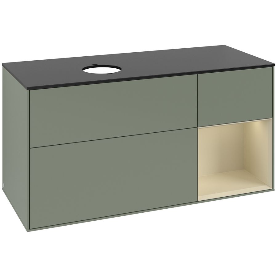 Wastafelonderkast Finion 1200x603x501mm Olive Matt Lacquer GA52HJGM