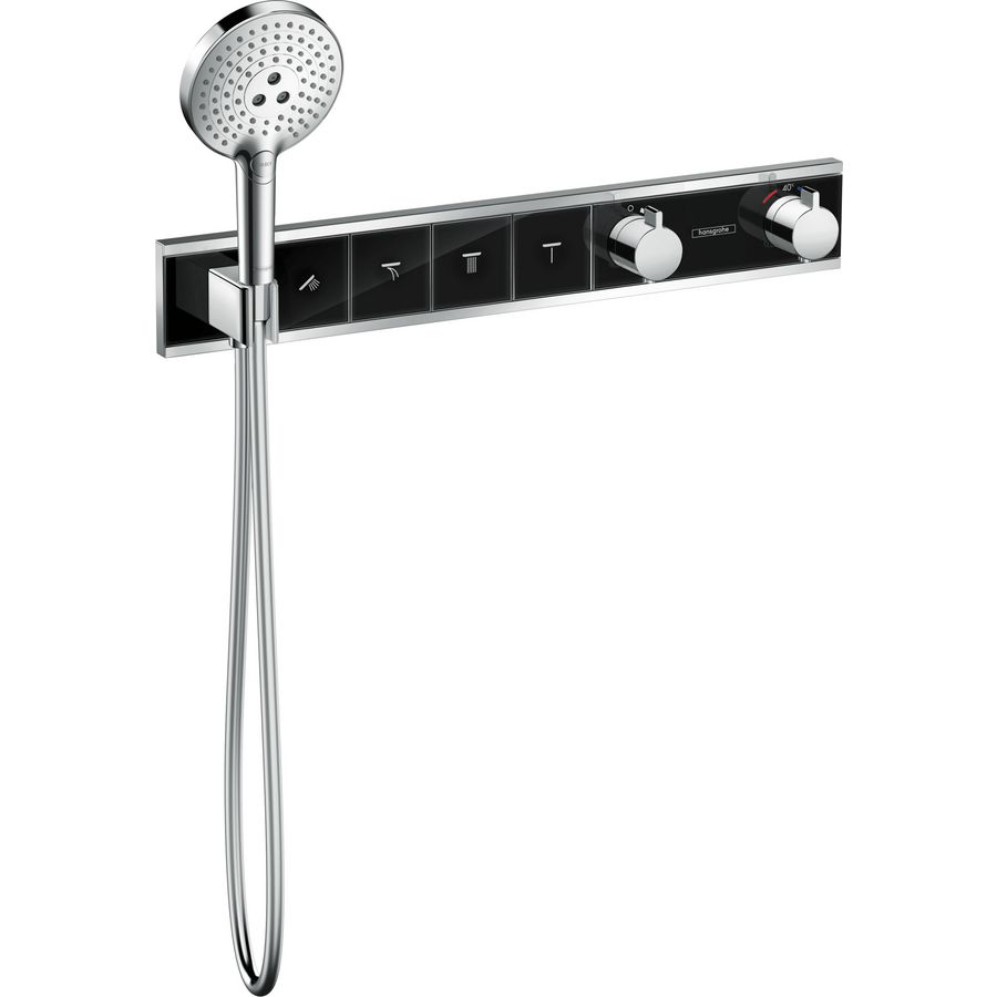 Afbouwdeel inbouwthermostaat RainSelect 4 functies 26l/min. zwart/chroom