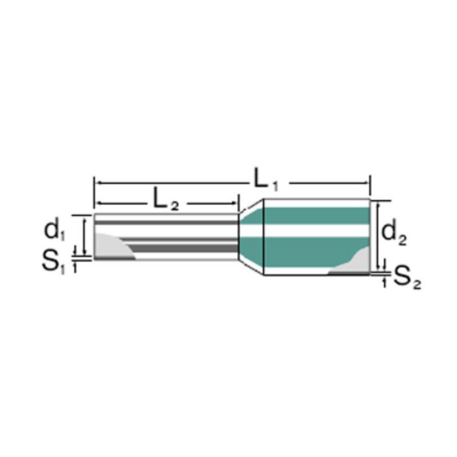 Adereindhuls 0.75mm2 l: 10mm grijs 9028580000 VVE=500