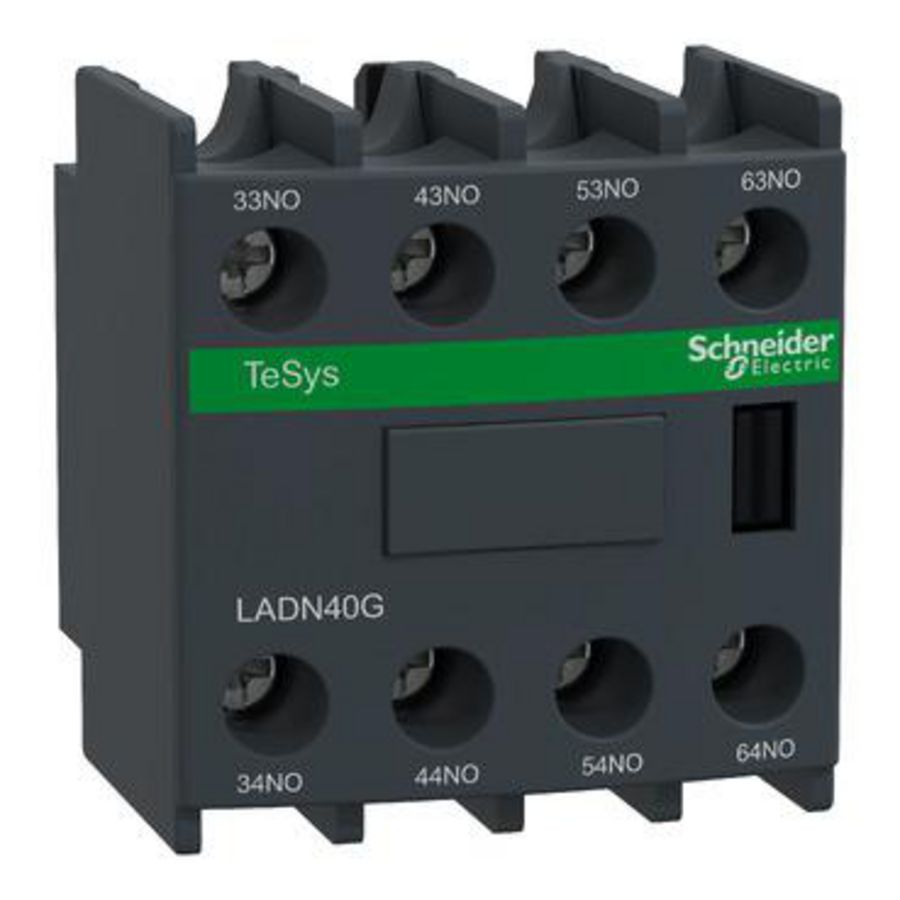 Hulpcontactblok 4xMaakcontact Schroefklem Ø1-2,5mm² EN D