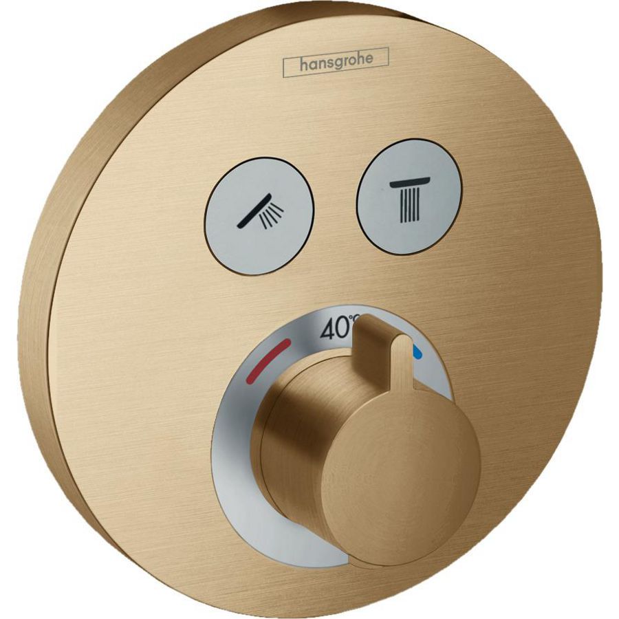 Afbouwdeel thermostaat ShowerS S 2 functies brushed bronze