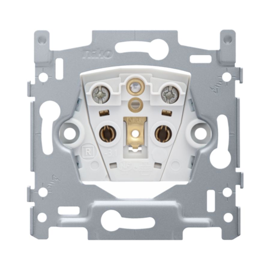 Sokkel stopcontact zonder aarding 16A/250V schroef