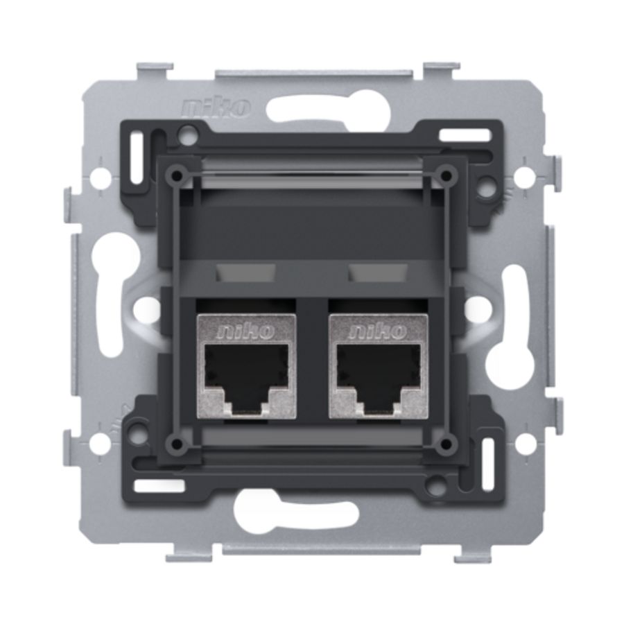 Mechanisme 2 RJ45-aansl.en STP Cat. 6 PoE++ schuine uitv