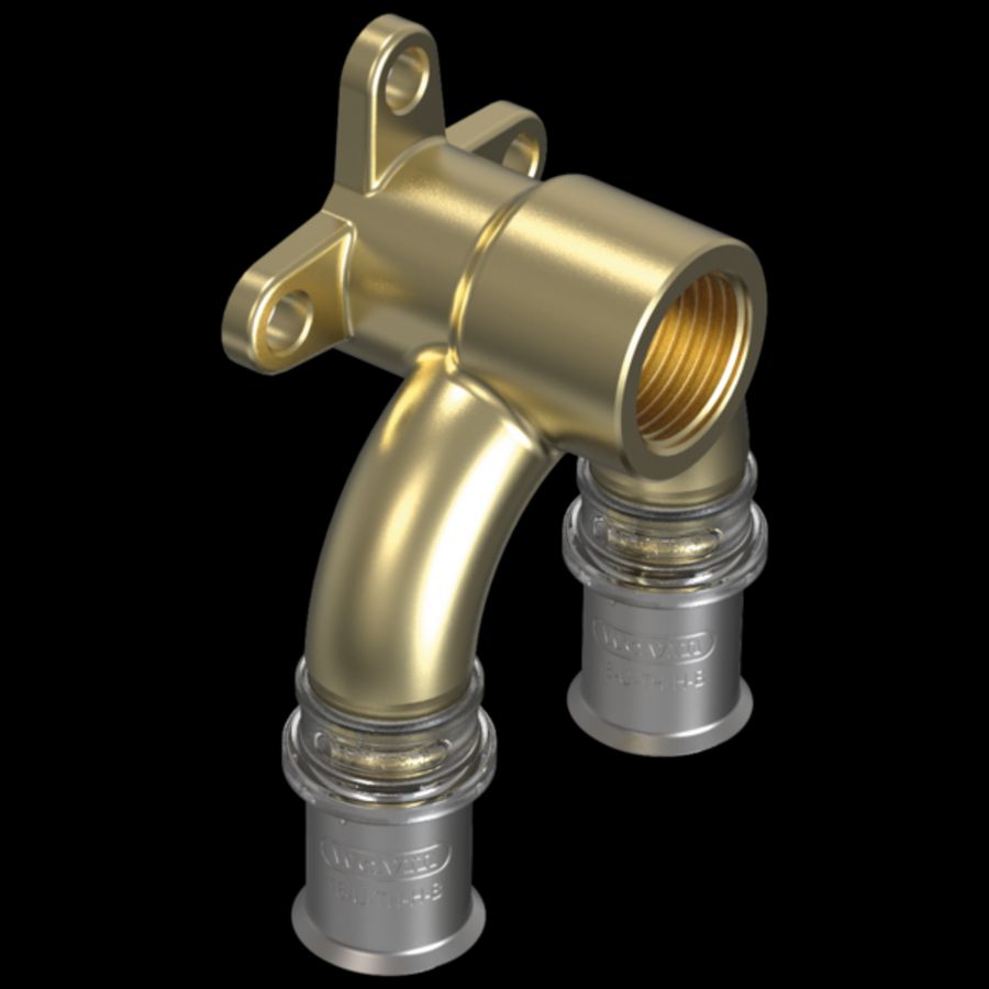 Muurplaat pers TIGRIS M5 dubbel 16x1/2"bn.dr.