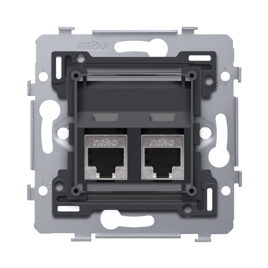 Mechanisme 2 RJ45-aansl.en STP Cat. 6 PoE++ schuine uitv