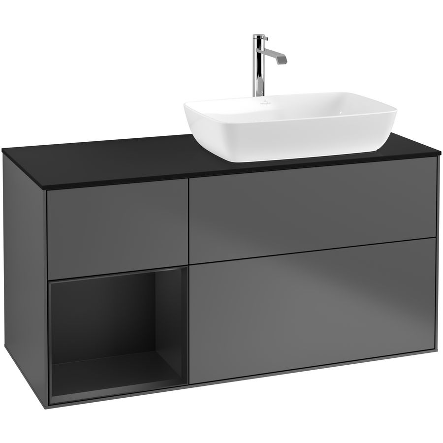 Wastafelonderkast Finion 1200x603x501mm Antr. Matt Lacquer G802PDGK