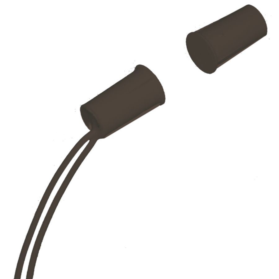 Inbouw-magneetcontact bruin kunststof kort
