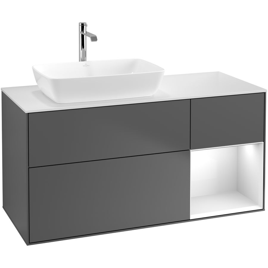 Wastafelonderkast Finion 1200x603x501mm Antr. Matt Lacquer G811GFGK