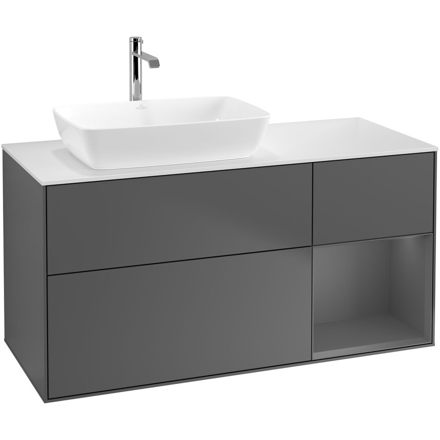 Wastafelonderkast Finion 1200x603x501mm Antr. Matt Lacquer G811GKGK