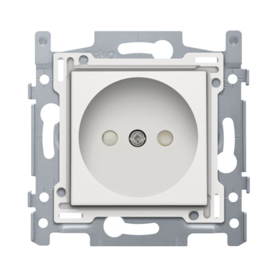 Stopcontact 60x71mm z. aarding insteek sokkel/afw.set white