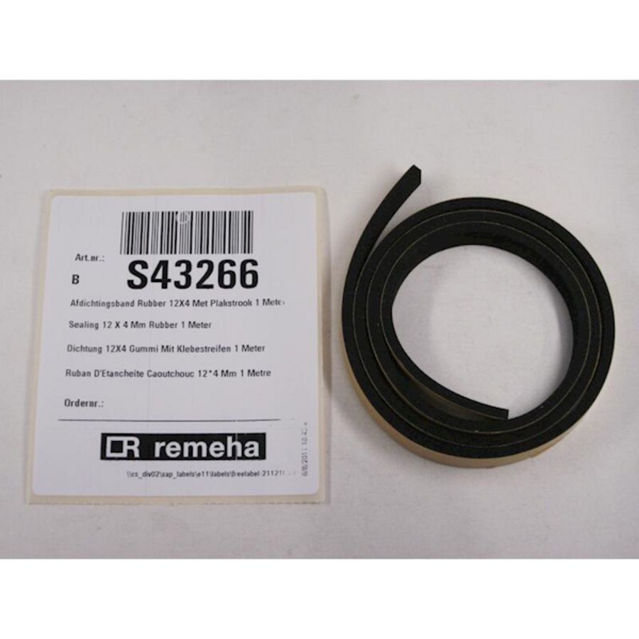 Afdichtingsband 12x4 met plakstrook 1mtr. S43266