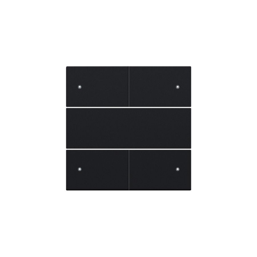 Afwerkingsset 4-voudige pot.vrij knop 24V Led black