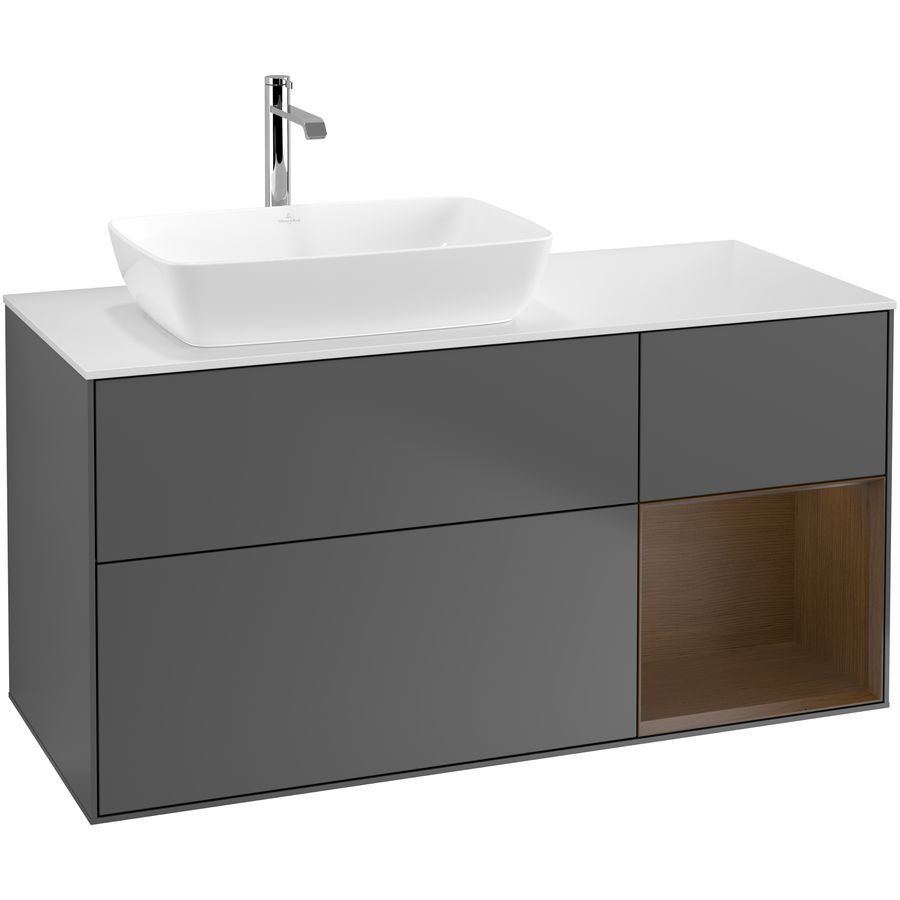 Wastafelonderkast Finion 1200x603x501mm Antr. Matt Lacquer G811GNGK