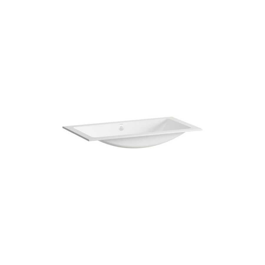 Onderbouwwastafel 727x380mm geglazuurd staal zonder kraanplateau met overloop Laufen