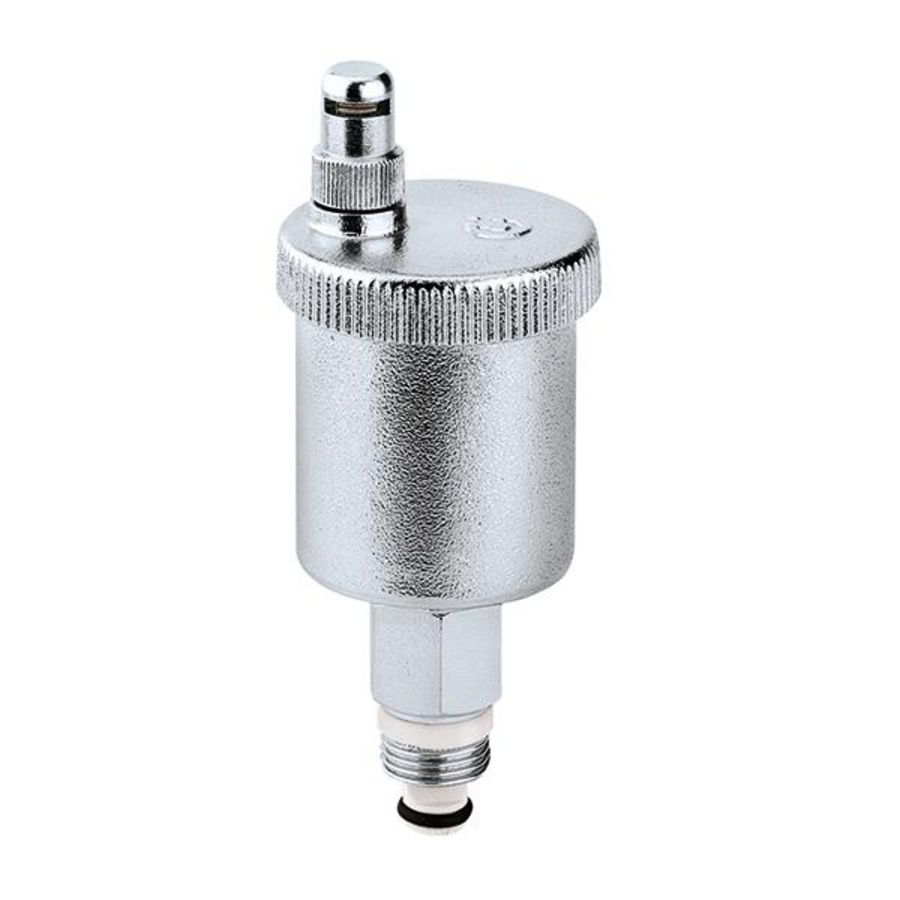 Autom. ontluchter Minical 1/2"bt. chroom + afsl. + hygr.vent.