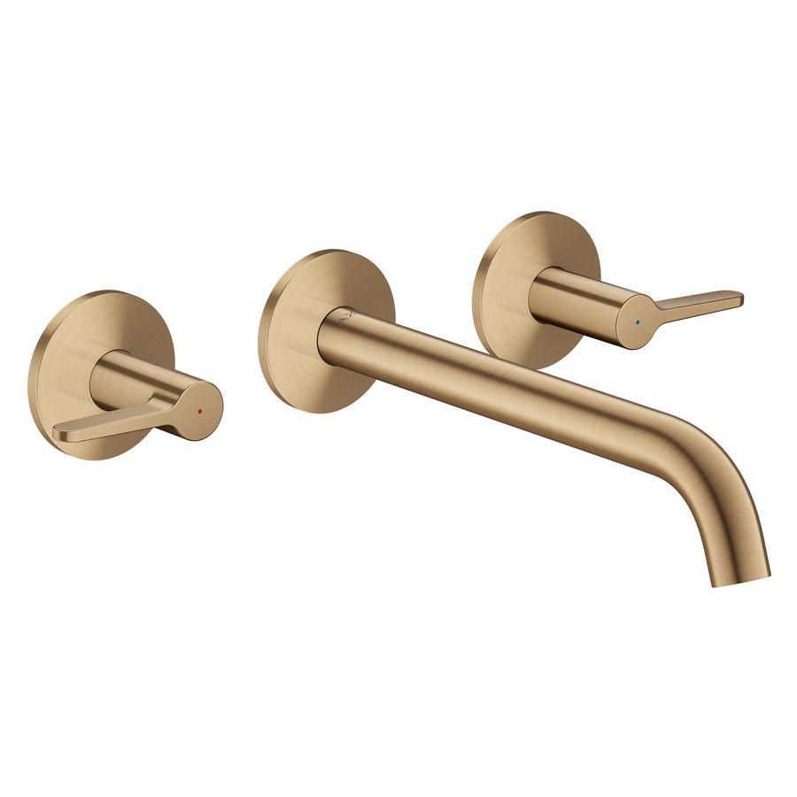 3-gats inbouw badkraan rechte grepen AXOR One Brushed Bronze