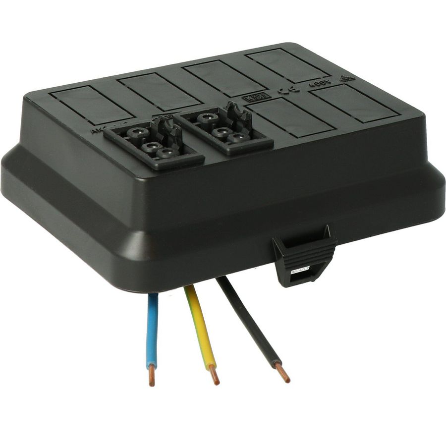 AK2-W8Deksel2x3p Wieland zwart VVE=10