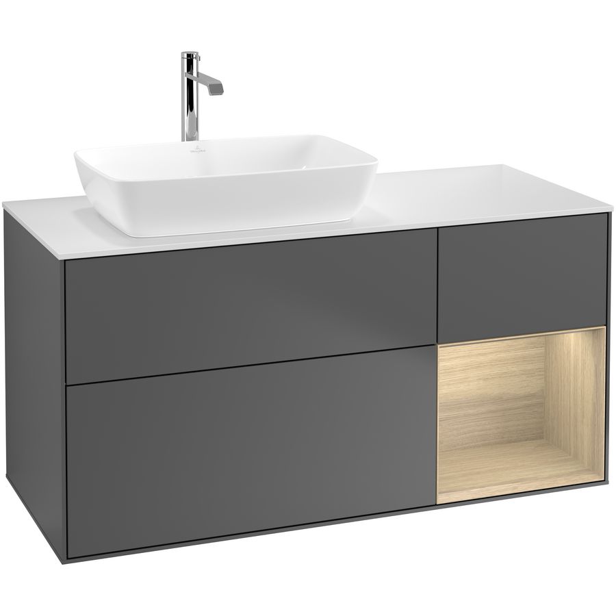 Wastafelonderkast Finion 1200x603x501mm Antr. Matt Lacquer G811PCGK