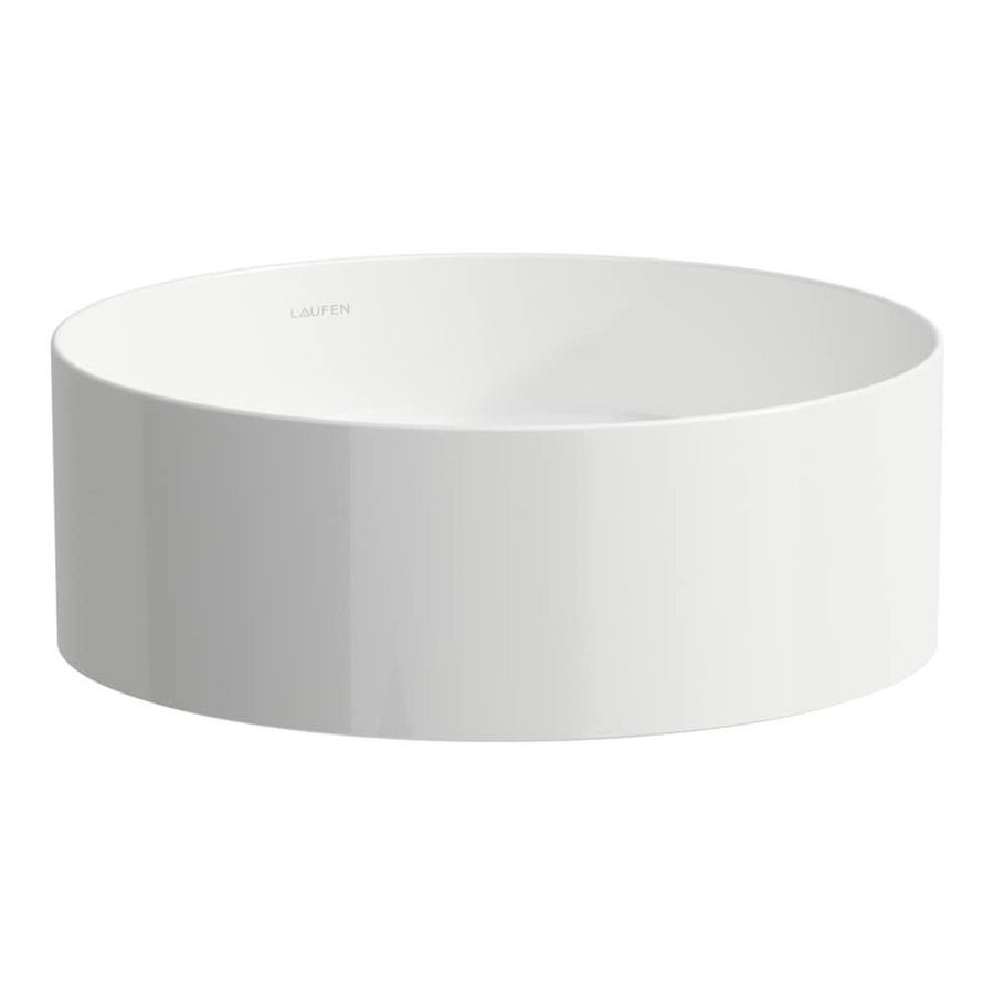 Living Square Saphir wastafel 380mm rond wit z.kraang/overl.