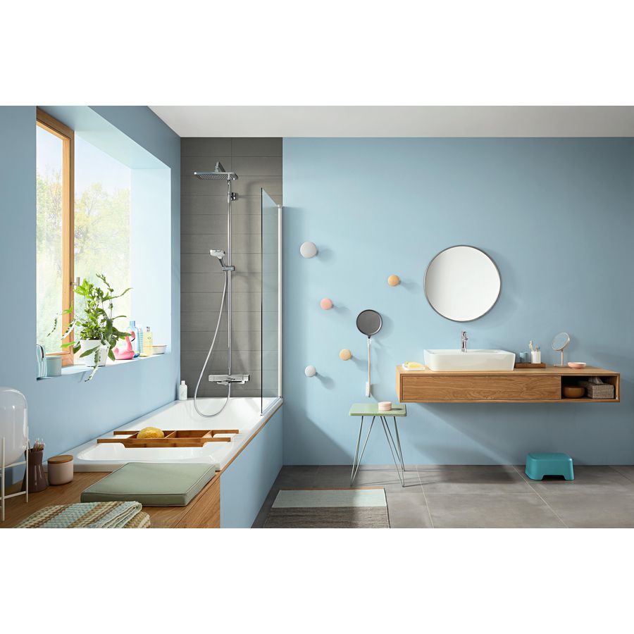 Croma E 280 1 straalsoort Showerpipe opbouw badthermostaat chroom