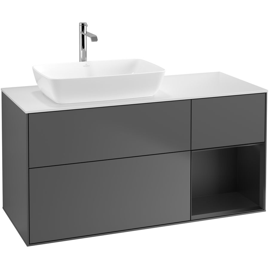 Wastafelonderkast Finion 1200x603x501mm Antr. Matt Lacquer G811PDGK