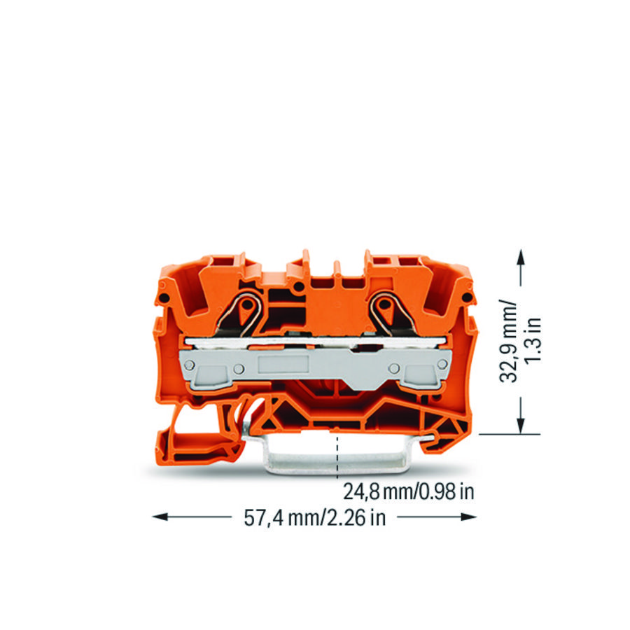 2-draads rijg 6mm² voor Ex e II-oranje VVE=50