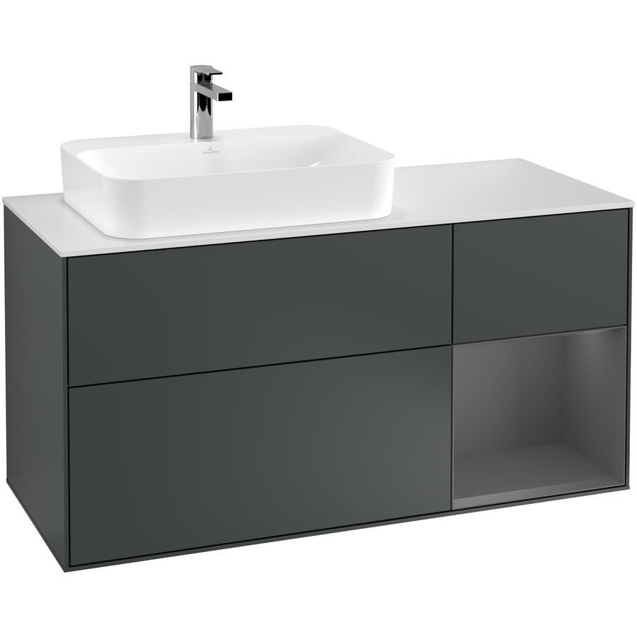 Wastafelonderkast Finion 1200x603x501mm Mid.Blue Matt Lacquer G401GKHG