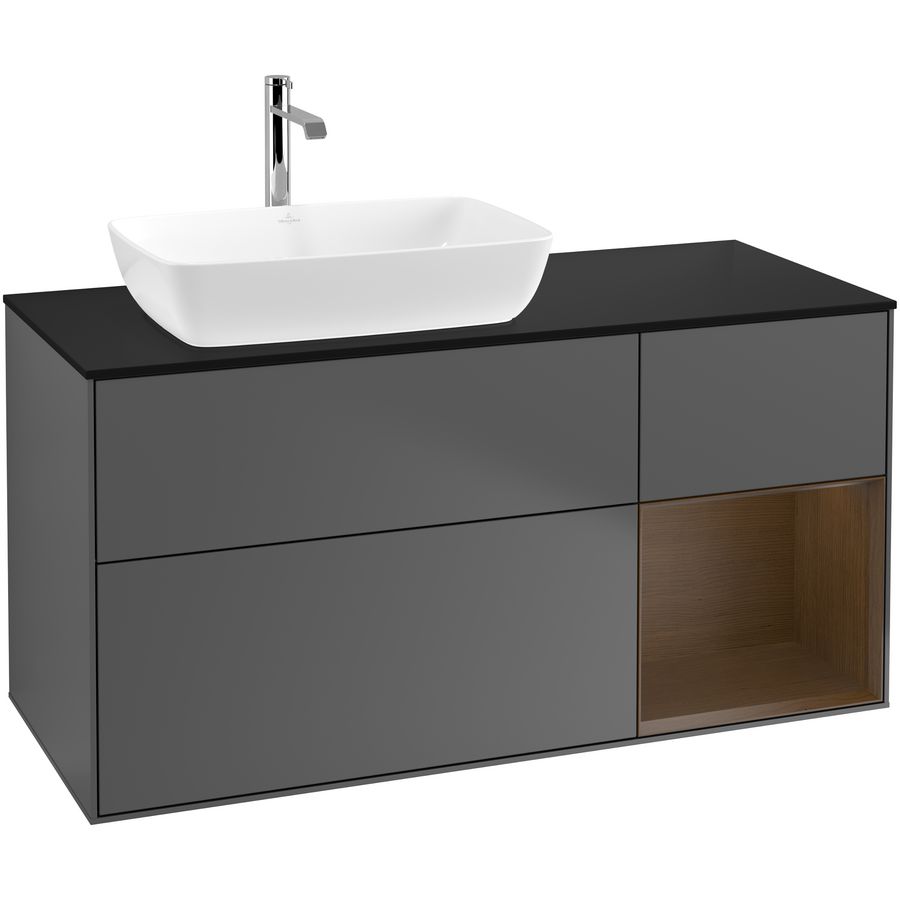 Wastafelonderkast Finion 1200x603x501mm Antr. Matt Lacquer G812GNGK