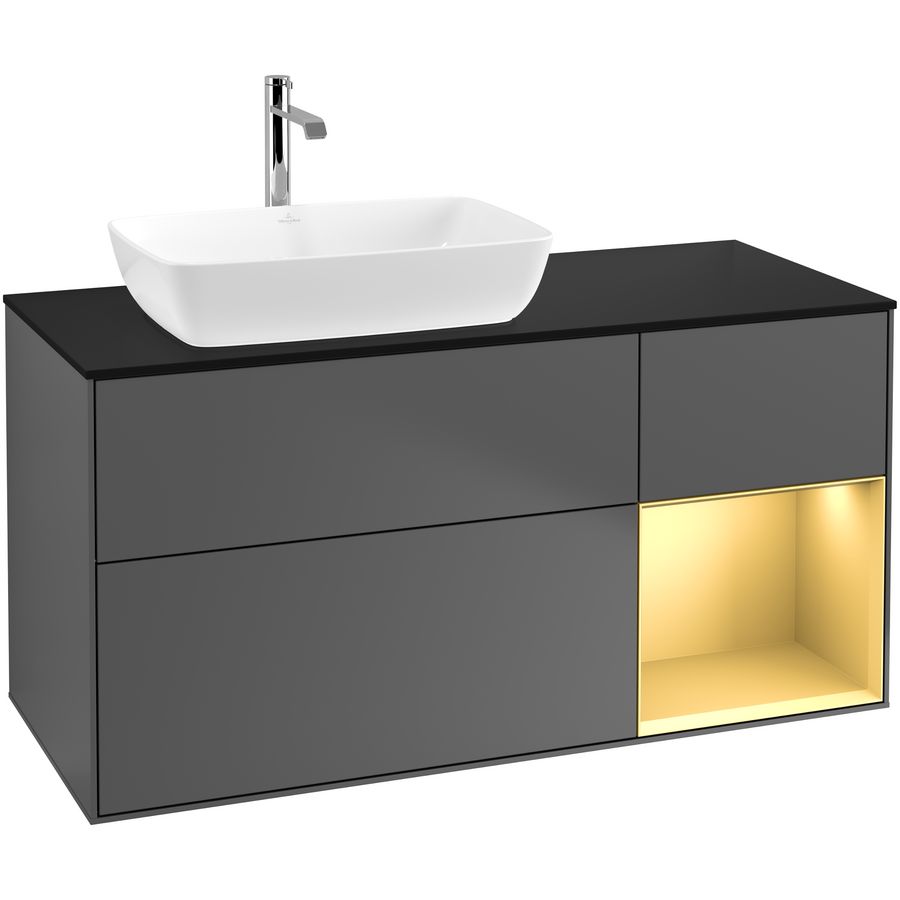 Wastafelonderkast Finion 1200x603x501mm Antr. Matt Lacquer G812HFGK