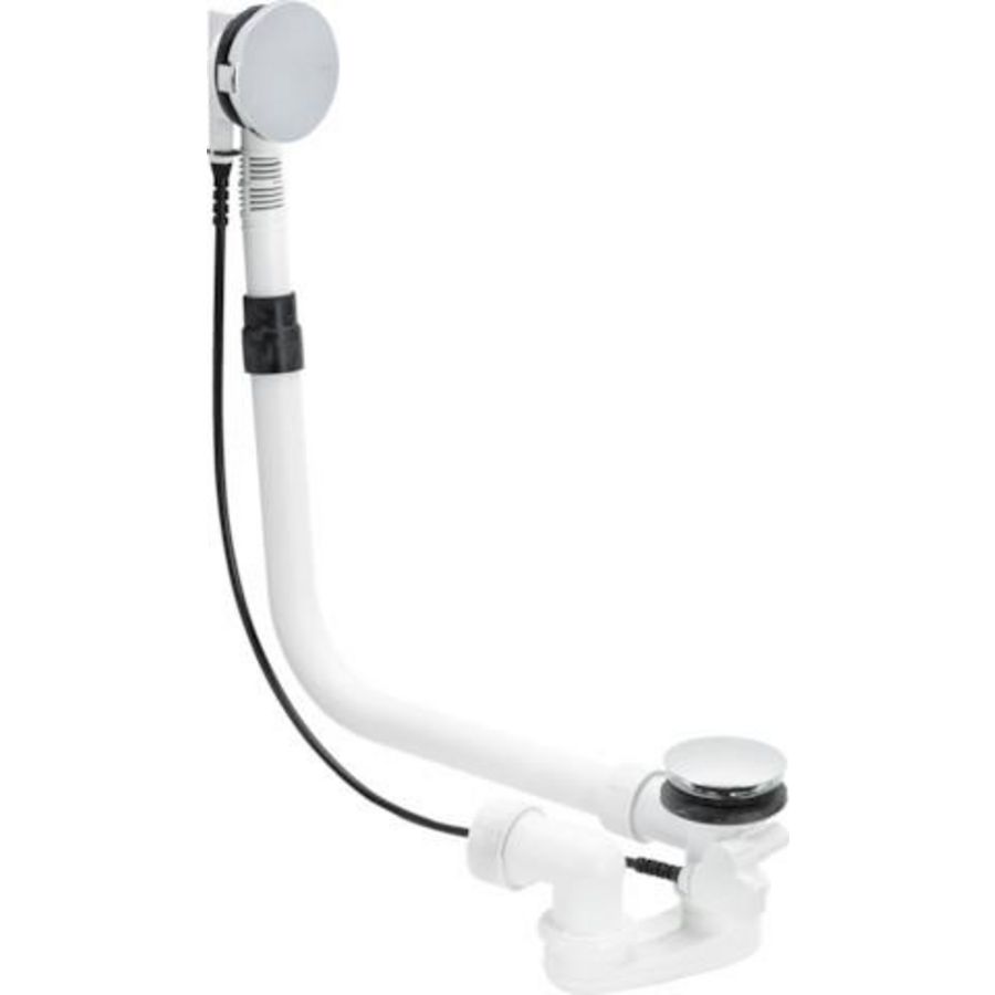 Badoverloopcombinatie 1.1/2" met waste lang uni Incl. afmontage-set chroom