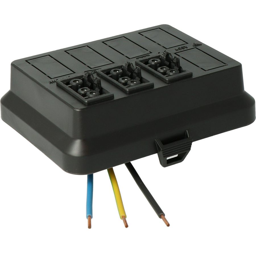 AK2-W8Deksel3x3p Wieland zwart VVE=10