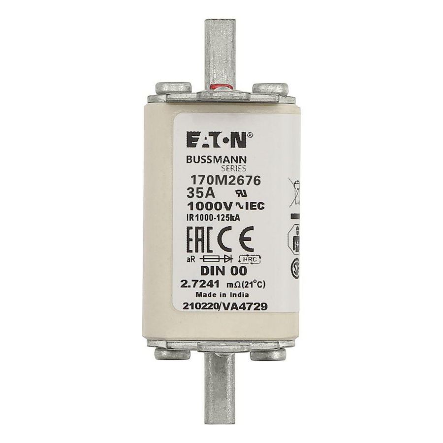 Zekering hoge snelheid 35A AC 1000V 125kA 00 aR IEC VVE=6