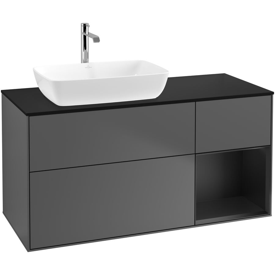 Wastafelonderkast Finion 1200x603x501mm Antr. Matt Lacquer G812PDGK