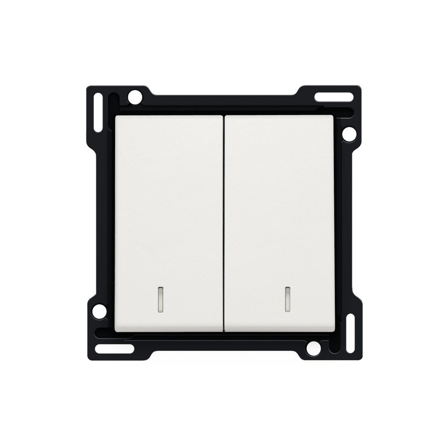 Afwerkingsset dubbele lens serieschakelaar white