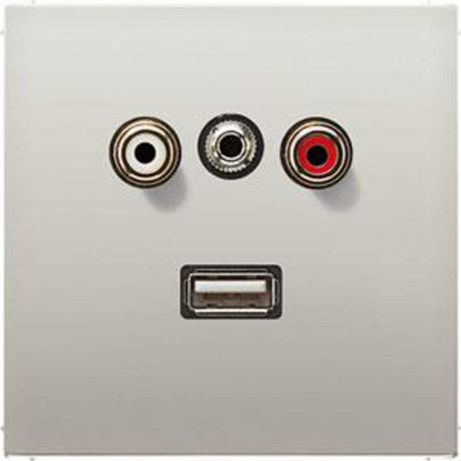 Afdekking edelstaal voor Audio/Jack/USB LS VVE=10