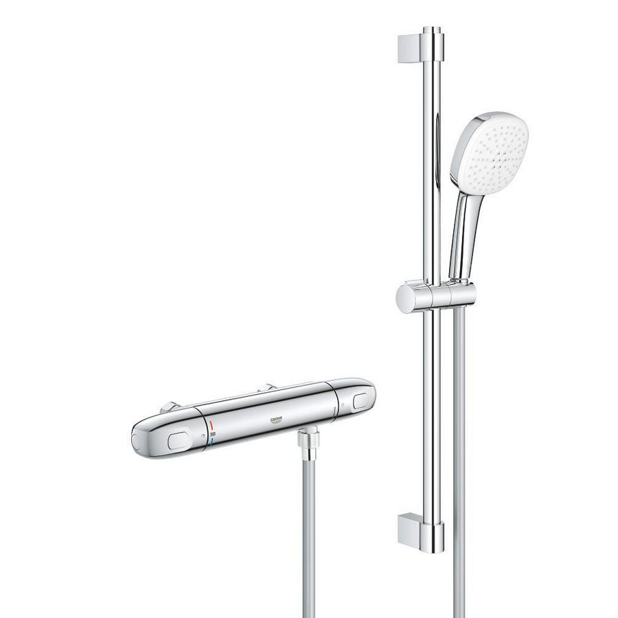 Grohtherm 1000 Comfortset h.O.h. 120mm 600mm 8,0L/min. chroom excl. s-koppelingen (prof)