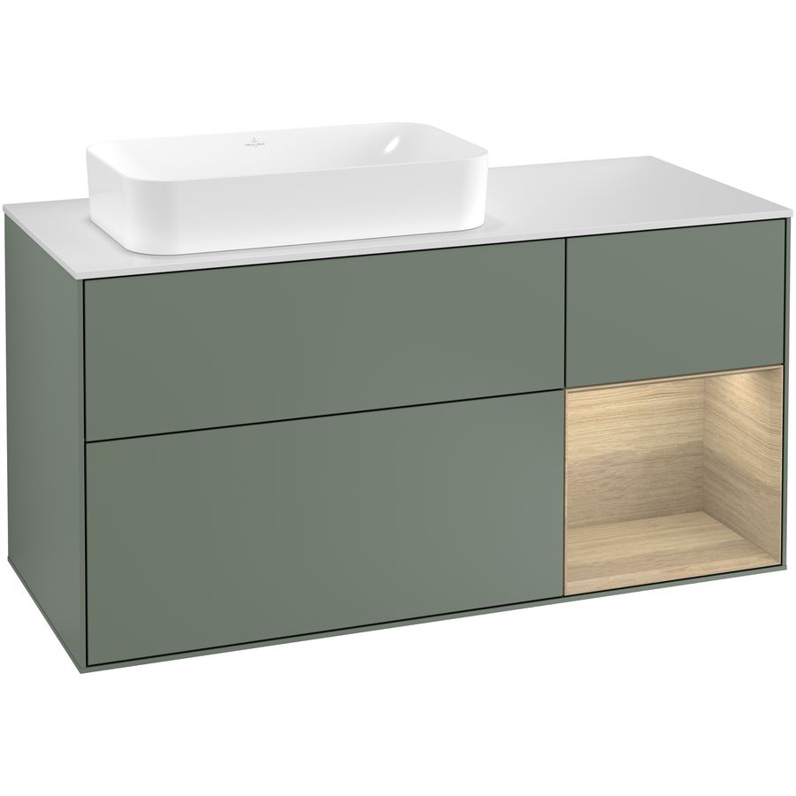 Wastafelonderkast Finion 1200x603x501mm Olive Matt Lacquer G281PCGM