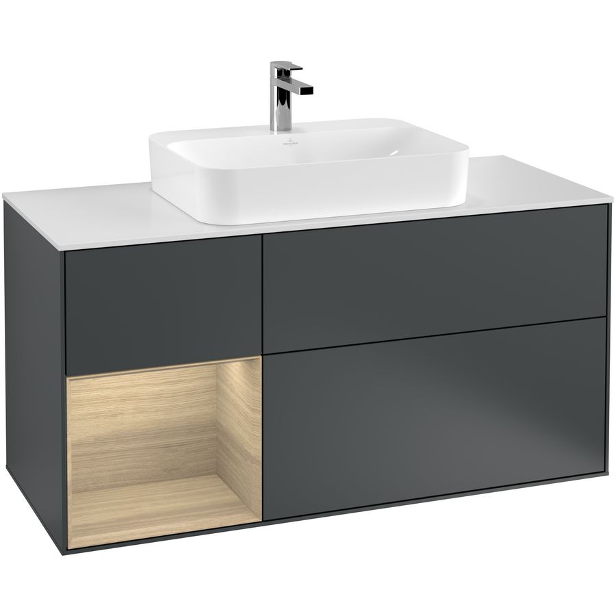 Wastafelonderkast Finion 1200x603x501mm Mid.Blue Matt Lacquer G411PCHG
