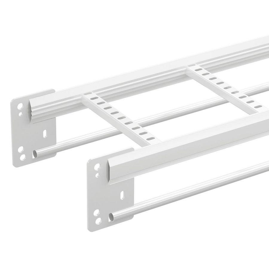 Lengte a 6m. Kabelladder 300mm KHZPV zinkpox wit RAL9010