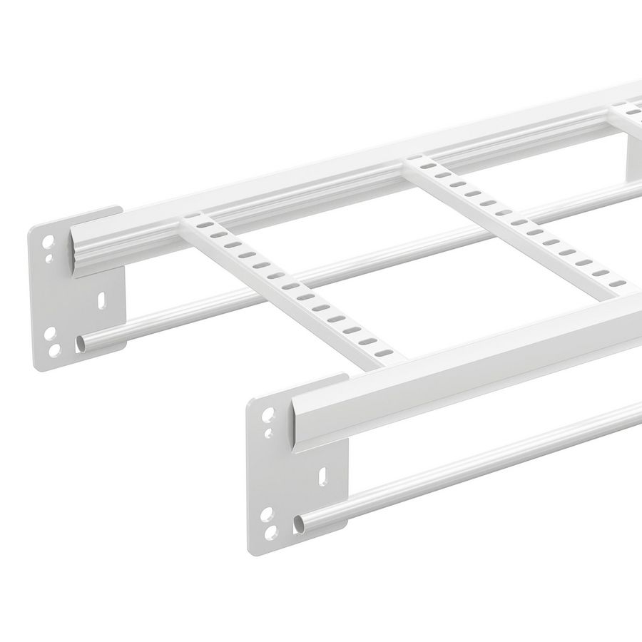 Lengte a 6m. Kabelladder 400mm KHZPV zinkpox wit RAL9010