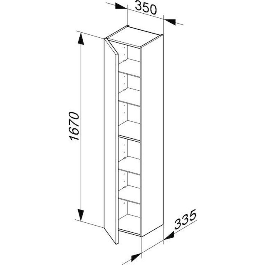 Hoge Kast 1 deur, scharnier links 34030140001