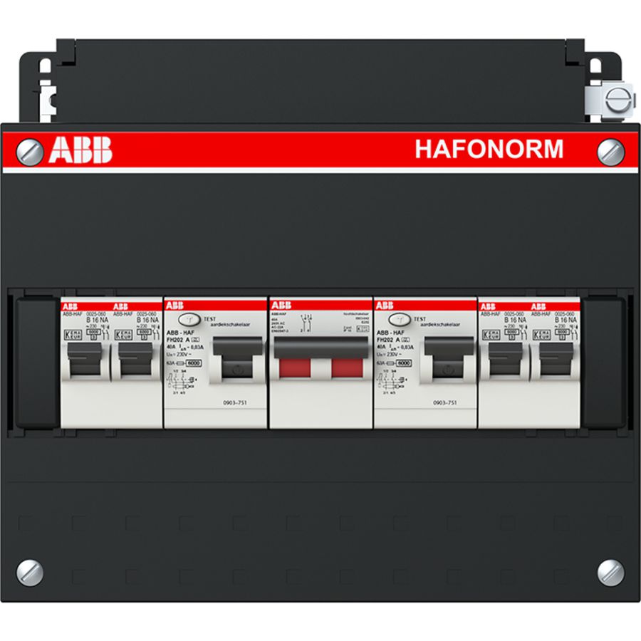 Groepenkast 4 groepen achter 2x30mA + HS 1-fase 220 x 165
