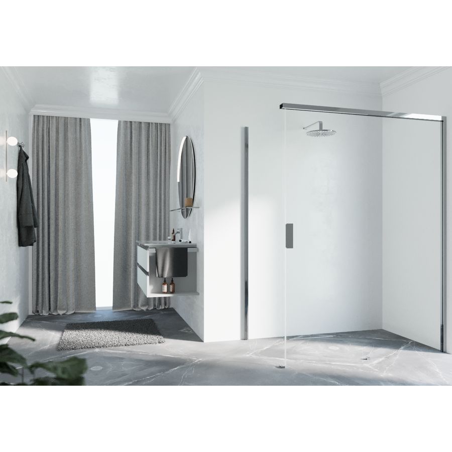 Zijwand OPEFH RE 1050-1070x2000mm chroom helder