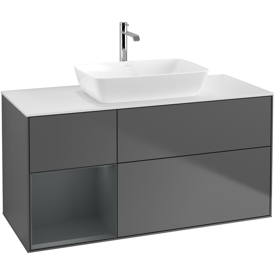 Wastafelonderkast Finion 1200x603x501mm Antr. Matt Lacquer G821HGGK