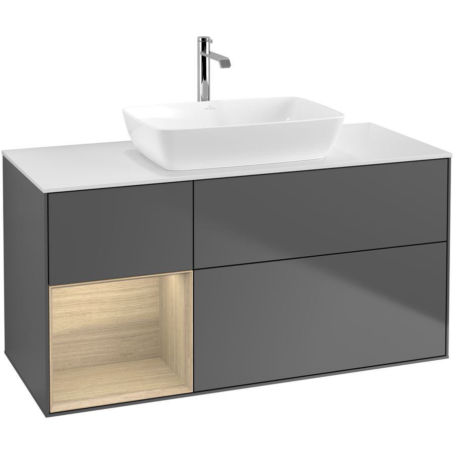 Wastafelonderkast Finion 1200x603x501mm Antr. Matt Lacquer G821PCGK