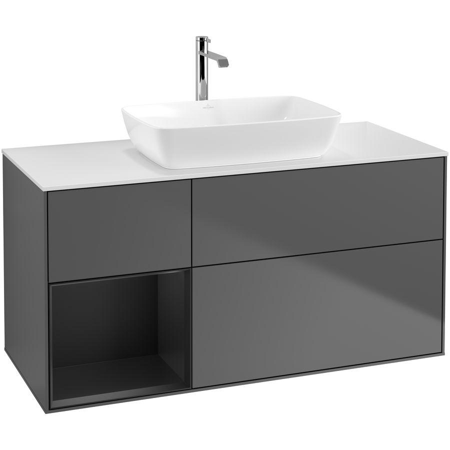 Wastafelonderkast Finion 1200x603x501mm Antr. Matt Lacquer G821PDGK