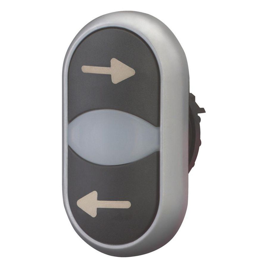 Dubb.drukknop+sign.lamp vlak zwart LI wit zwart RE tit VVE=5